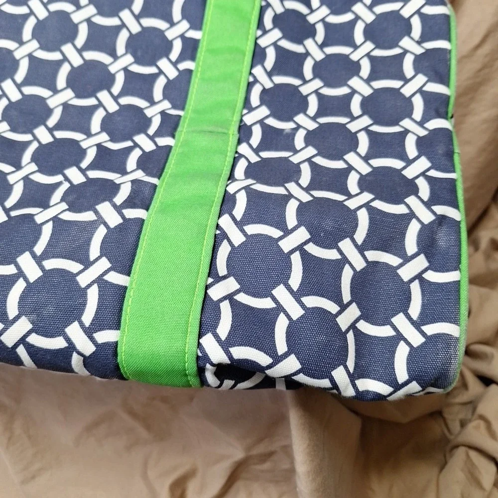 Ame & LuLu Weekender XL Duffle Green Blue White Extra‎ Large Travel Tote Beach